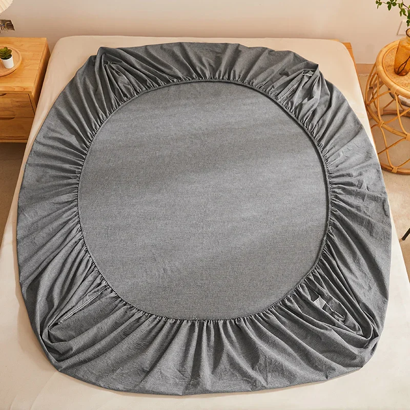 100% Cotton Bed Sheets sabanas cama 150 Solid Color Bed Cover 180x200 Size Bedclothes Deepen Fitted Sheet(Pillowcase need order) 6