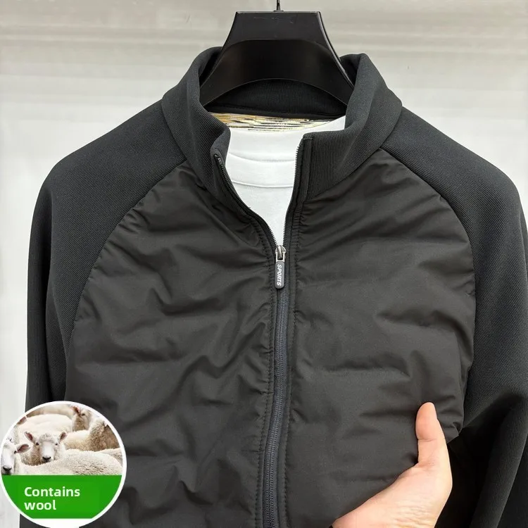 Men's Autumn Winter Woolen Jacket Outerwear Thickened Fleece Lined Zipper Warm Top Fashion Urban Style Long Sleeve Short Length - 3