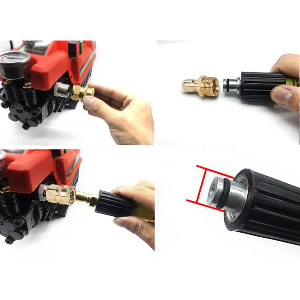 2pcs 압력 세척기 퀵 커넥트 어댑터 구리 M22 15mm 나사형 커넥터 자동차 세척기 워터건 스위블 어댑터