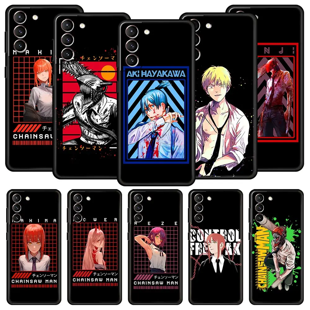 

Anime Chainsaw Man Makima Phone Case For Samsung Galaxy S23 S22 Ultra S20 S21 FE 5G S10 S9 Plus S10E S8 S7 Edge Soft TPU Cover
