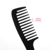 Black 2PC Large Teeth Comb Handle with Hole Smooth Surface Big Knife Comb Professional Salon Barber Hair Hairdressing Combs 6