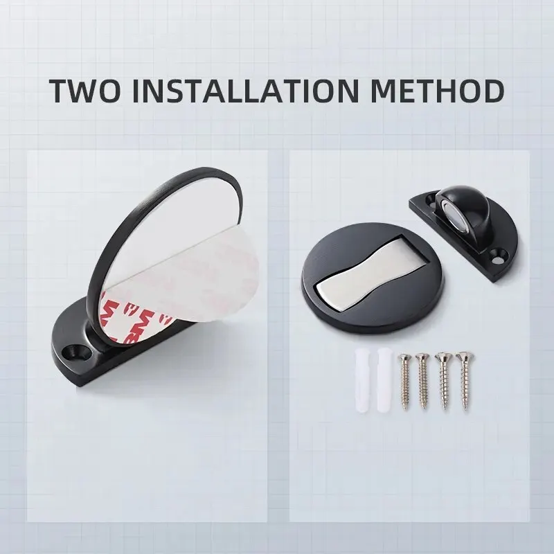 Door Stopper Invisible Magnetic Door Stopper Stainless Steel Punch free Windproof Mechanical Self locking Door Stop Stopper
