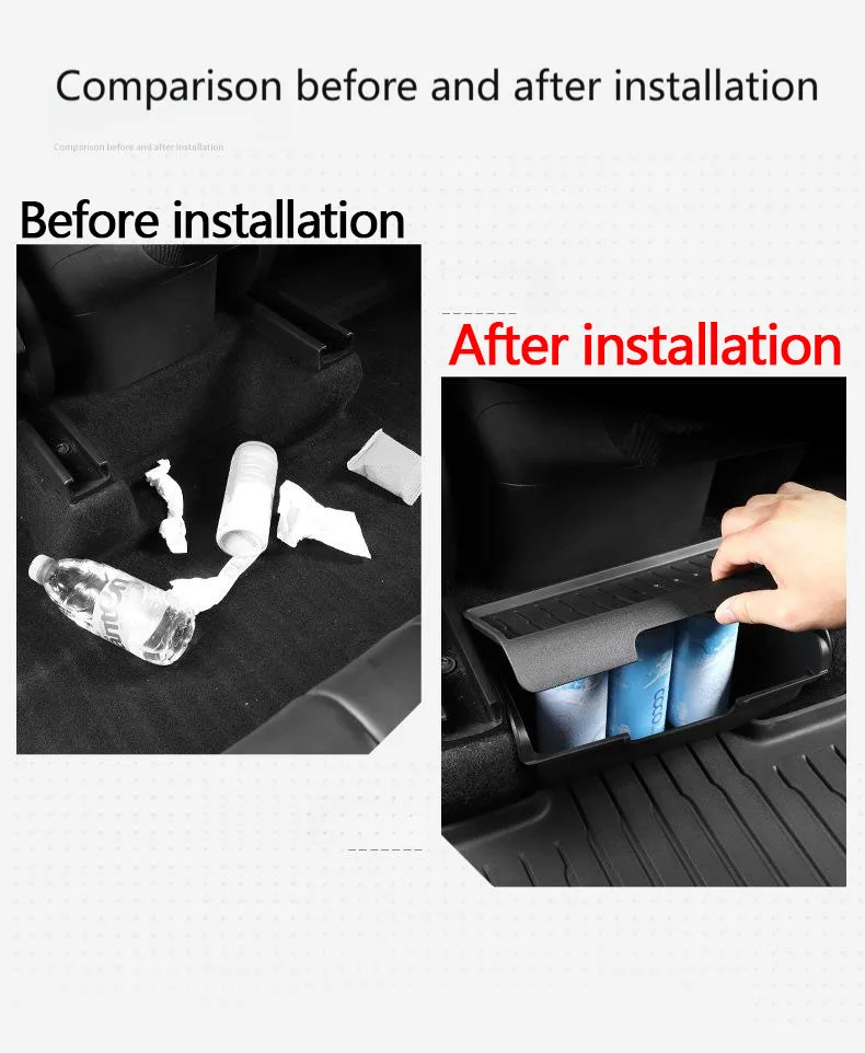 For Tesla New Model Y Juniper 2025 Under Seat Storage Box Rear Middle Storage Bi