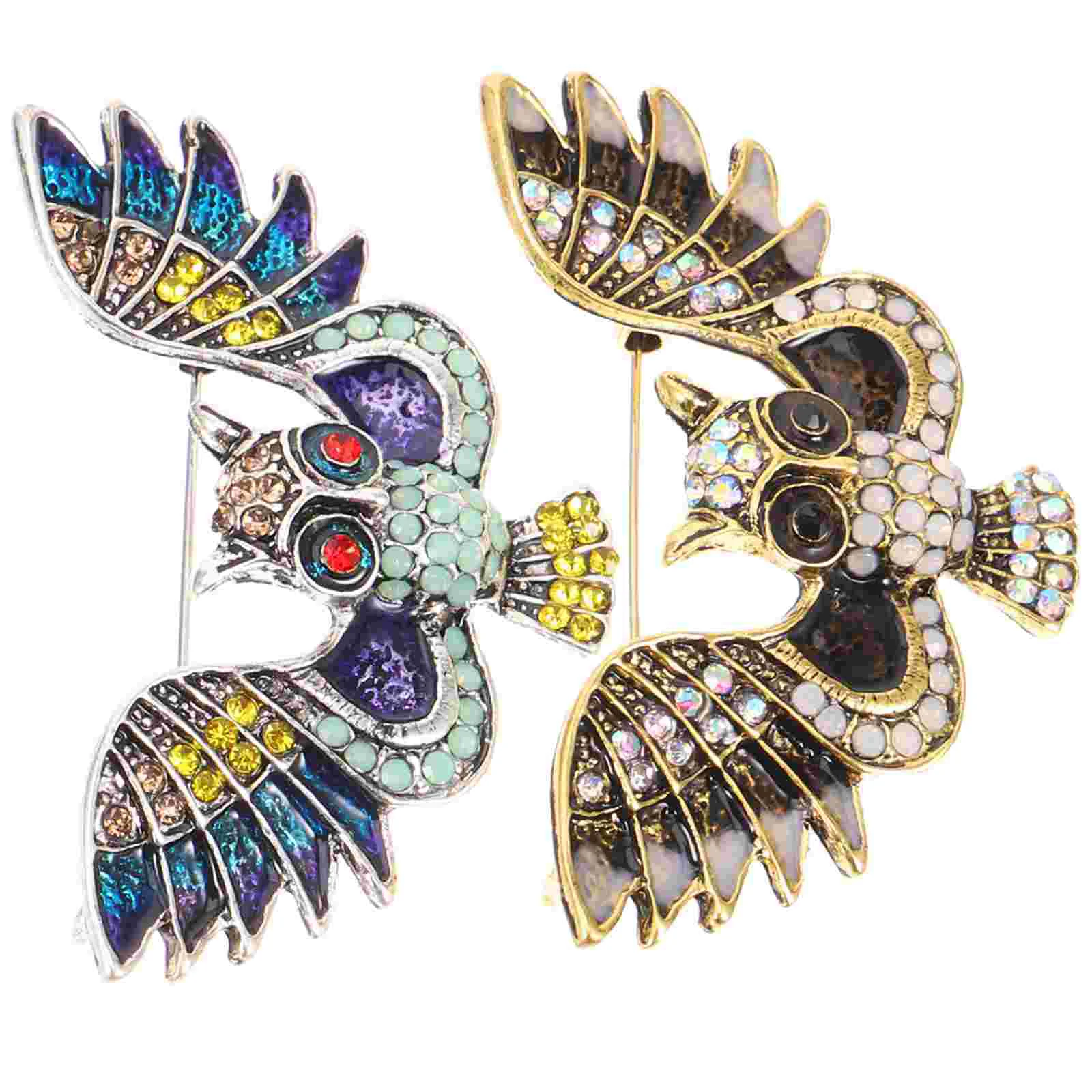 

2 pcs Cute Brooch Pin Owl Brooch Decorative Brooch Pin Women Brooch Pin Coat Lapel Pin