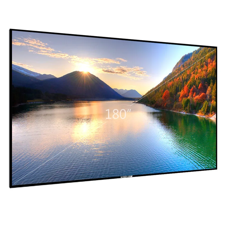

Стационарный проекционный экран в виде рамки для дома, длинный проектор из ПВХ PRO, 180 дюймов, алюминиевый сплав, алюминий, серый материал