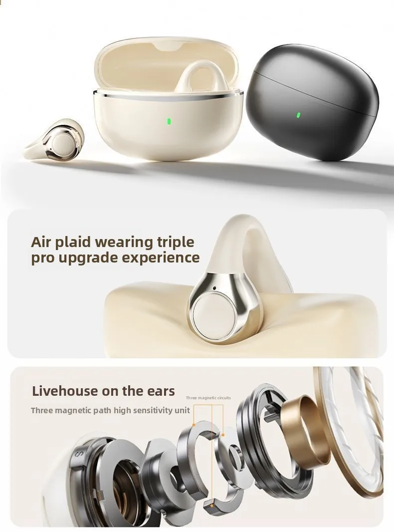 2025 New Cross-border Bluetooth Ear Clip Headphones with Long Battery Life, Open