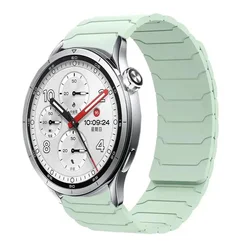 Magnetic Silicone Waterproof Watch Strap Bracelet - Universal Fit, 20MM/22MM - Xiaomi Watch S1 Pro (Pale mint green)