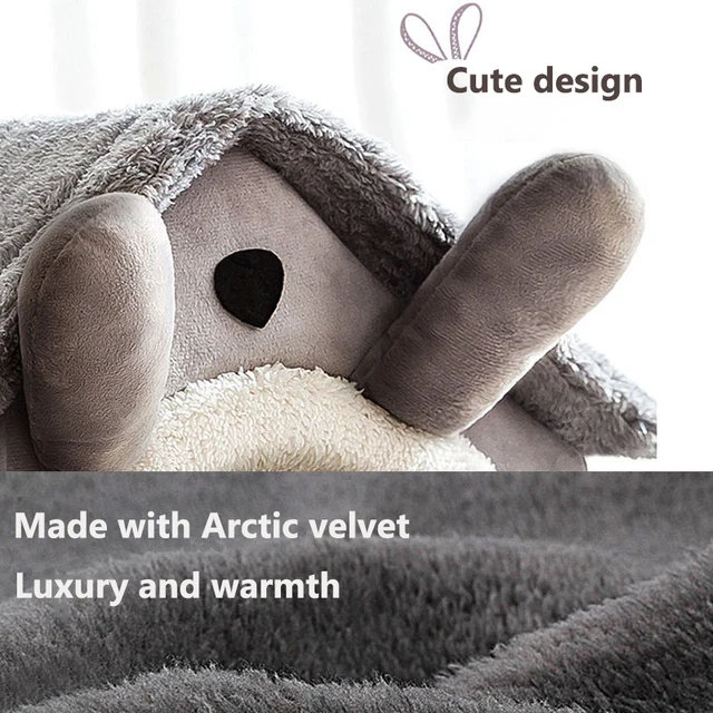 Niche avec coussin amovible avec contours en peluche pour chien et chat petit lit avec int