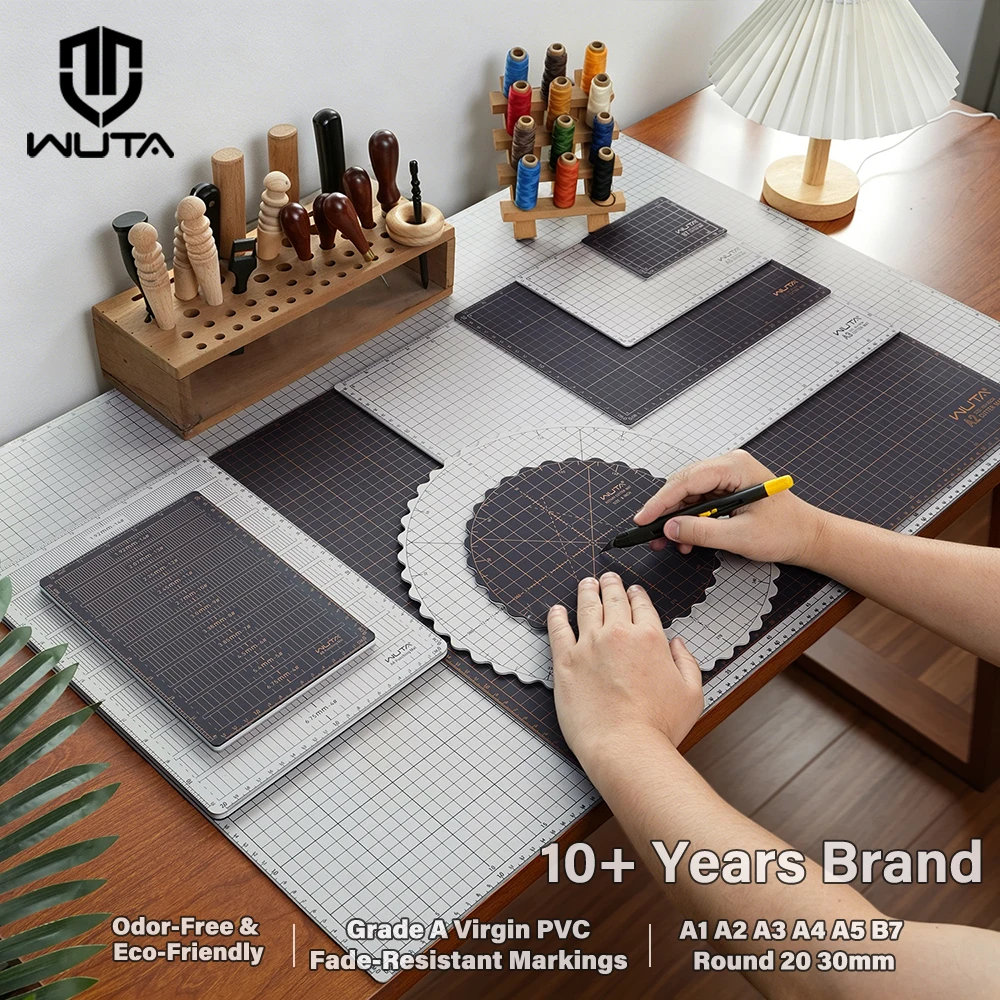 WUTA Premium Self-Healing Fabric and Leather Cutting Mat - Double-Sided Craft Tool Set