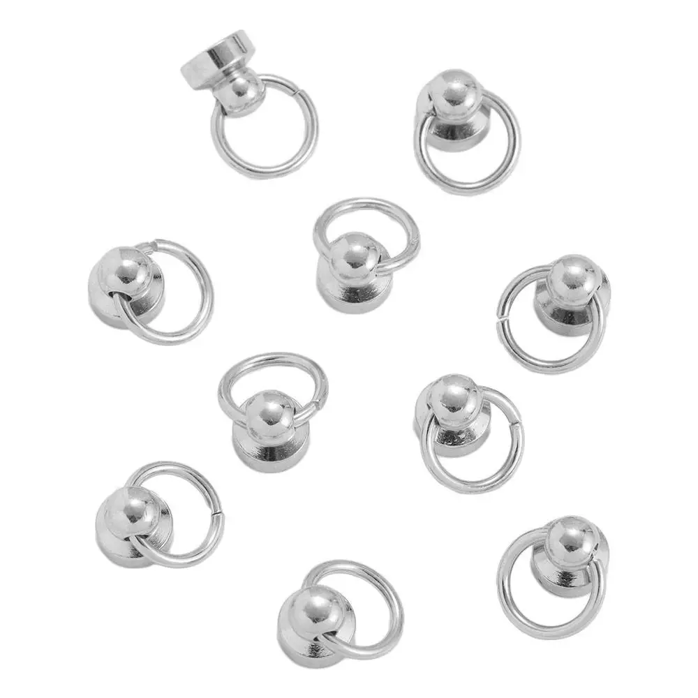 Description Picture 6 of item10pcs Brass Ring Spikes Punk  Garment Round Head Rivet Stud With Screws Zipper Hat Shoe Leather Bag Choker Phone Case DIY Crafts