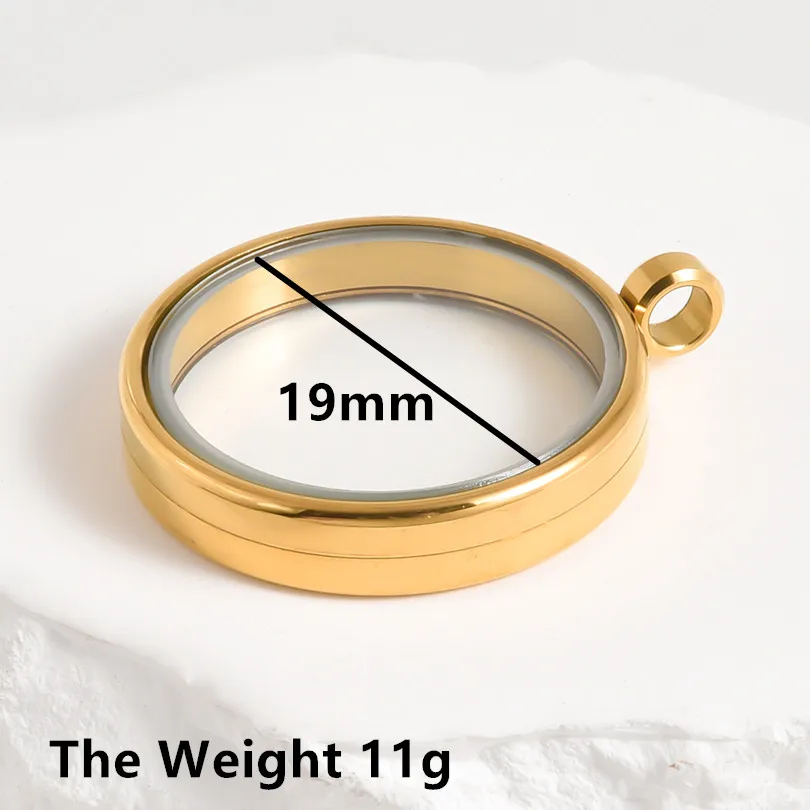 High-Quality Stainless Steel Round Glass Coin Bezel Photo Locket Pendant