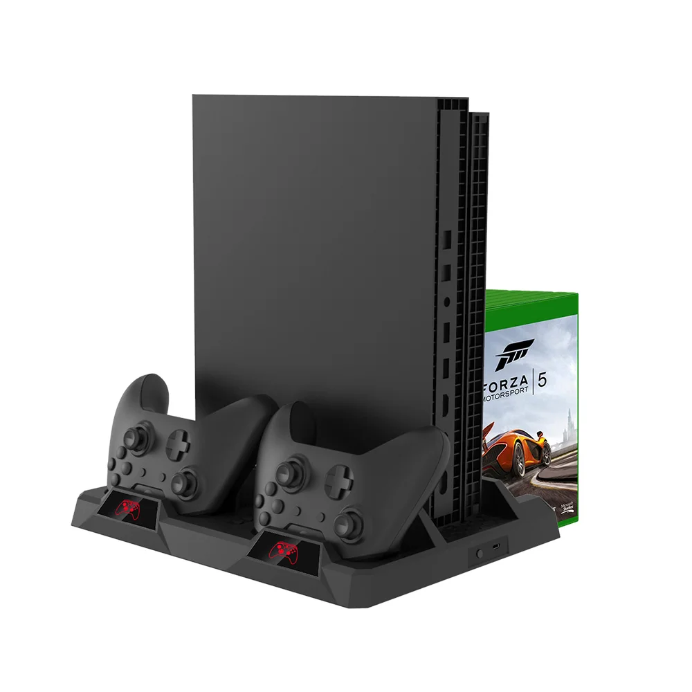 냉각 선풍기 수직 스탠드, Xbox One, One-X, One-S 듀얼 충전기 컨트롤러, 충전 베이스 스테이션 콘솔 게임 액세서리