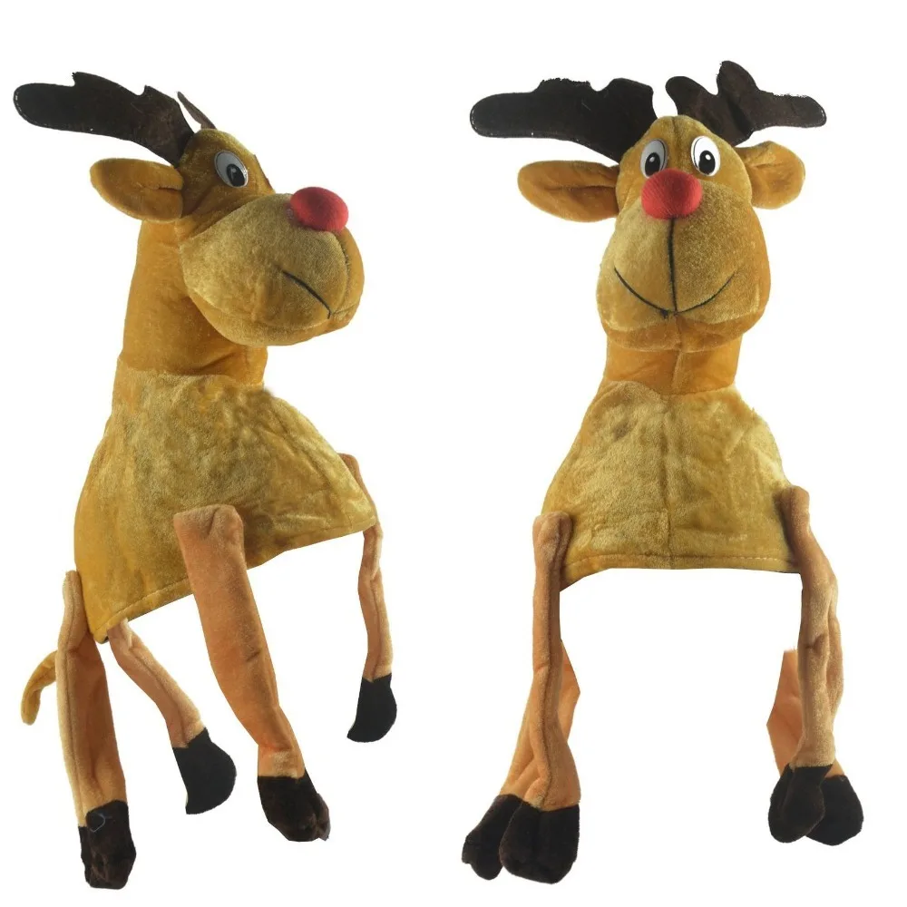 Creative Cartoon Christmas Santa Hat Ornaments Decoration Christmas Deer Cap Noel Accessories Party Props Xmas
