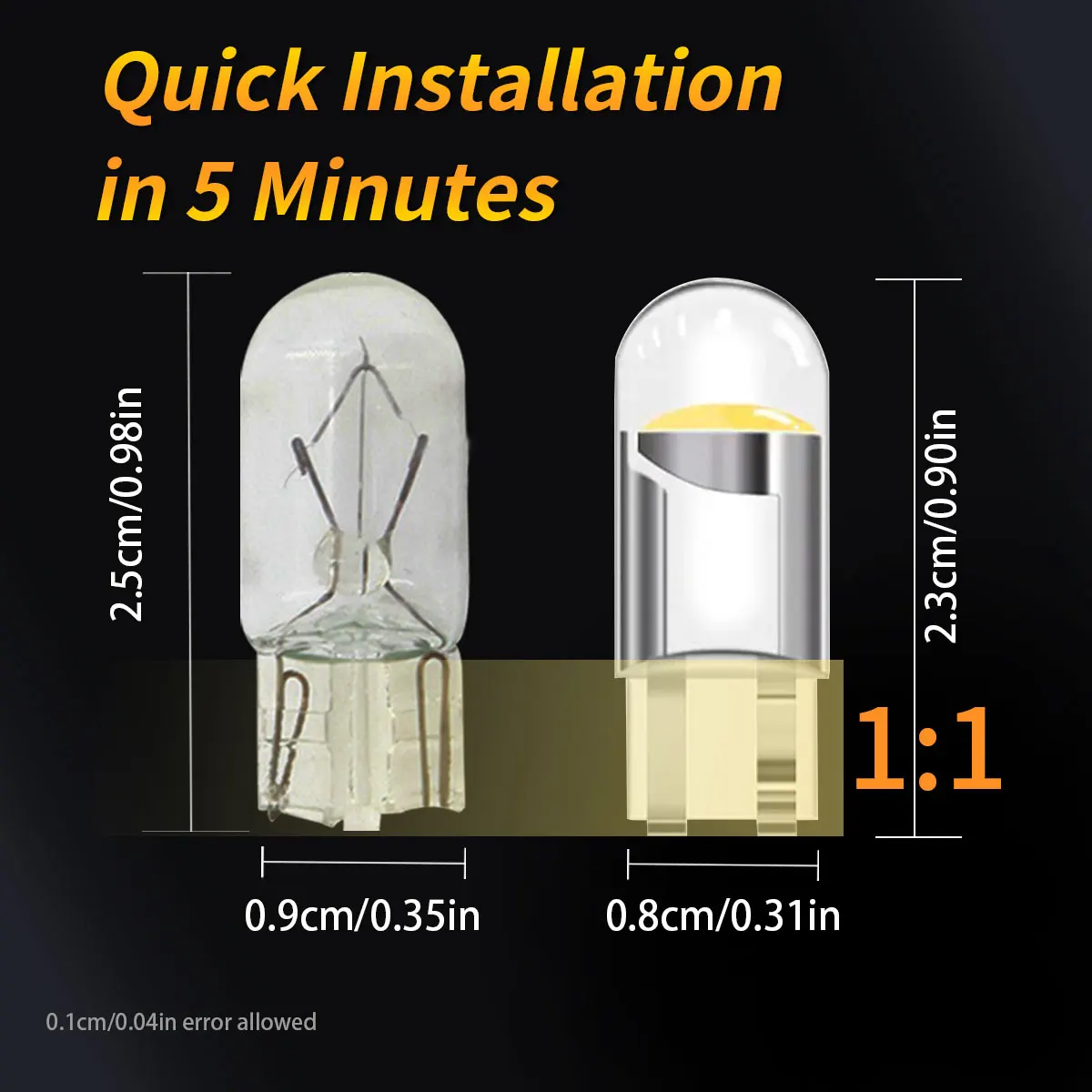 LED COB T10 W5W Light Image 2