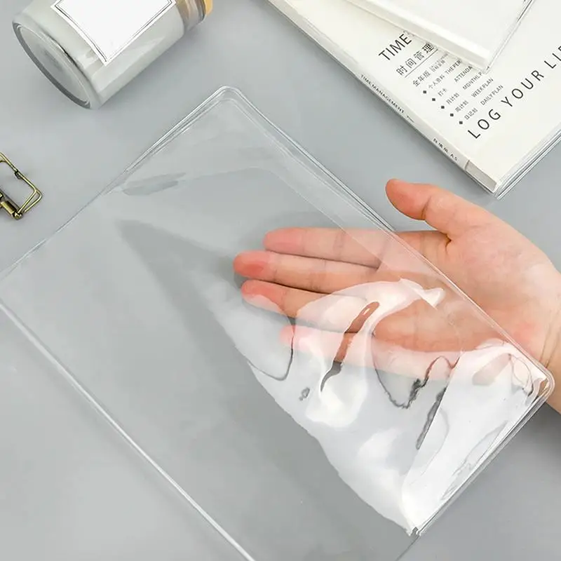2Pcs 방수 PVC 투명 보호 슬리브 A6 A5 노트북 저널 플래너 도서 일기 보호 커버 사무용품