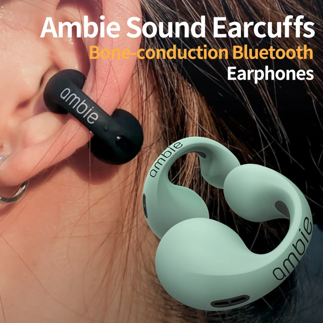 Ambie Sound Earcuffs Ear Bone Conduction Earring Wireless Bluetooth  Headsets Auriculares Headsetss TWS Sport Bluetooth