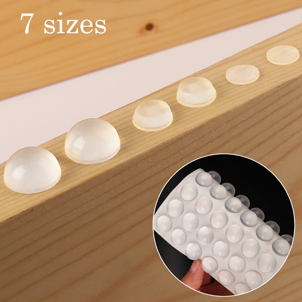 100-50pcs Transparent Soft Silicone Strong Self-Adhesive er Pad Cabinet Bumper Door Stoppe Furniture Wall Toilets Anti-crash