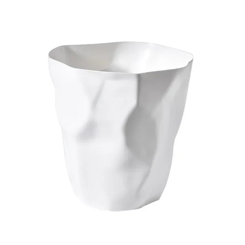 Irregular Trash Can Modern Solid Color Plastic Garbage Rubbish Bin Food Waste Basket Basin Bucket Flower Pot