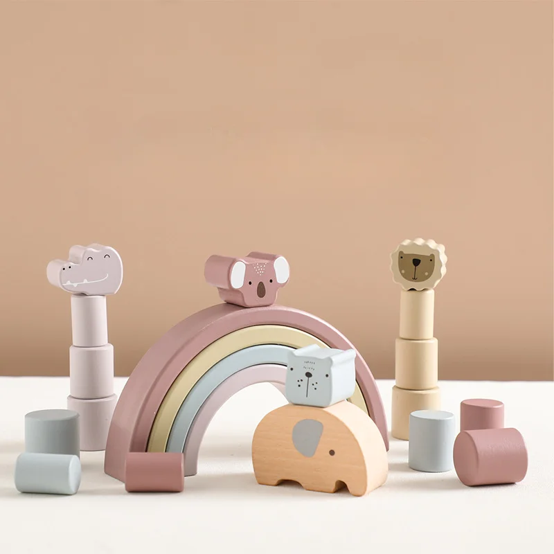 

Children's early education puzzle toys wooden elephant balance toys exercise baby's hands-on and brain skills toys