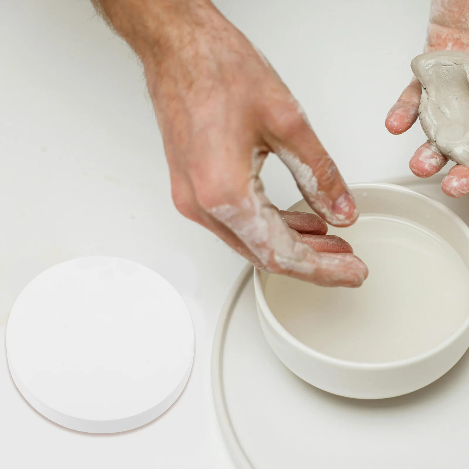 Clay See 설명 석고 보드, 학생용 원형 석고 디스크, 공예품 도자기 만들기 매트