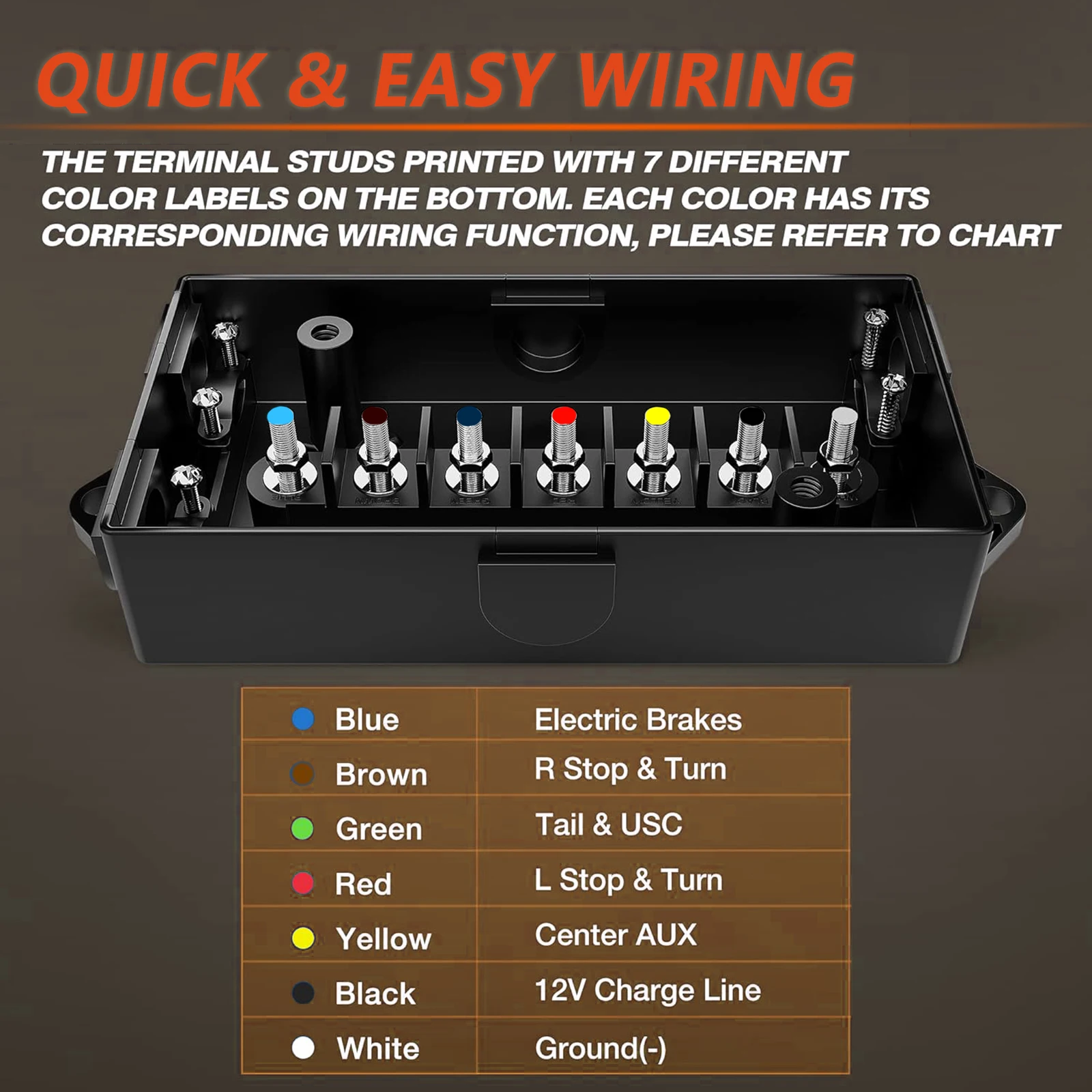 Trailer socket trailer plug socket 7 Way electrical trailer wire junction box 7 gang trailer wire connection box RV light cord plug wiring block holder universal