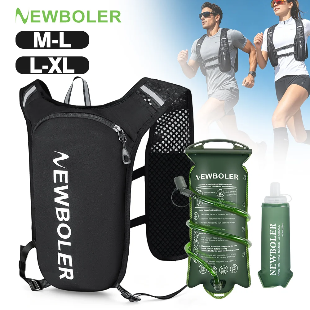 NEWBOLER 5L 트레일 러닝 백팩 초경량 수분 공급 조끼 마라톤 사이클링 하이킹을 위한 통기성 기능성 팩