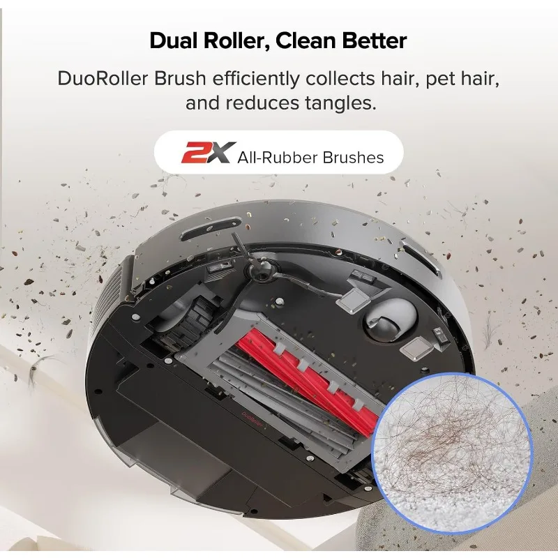 roborock Q5 DuoRoller+ Robot Vacuum with Self-Empty Dock, 5500 Pa Suction, DuoRoller Brush,Hands-Free Cleaning for up to 7 Weeks