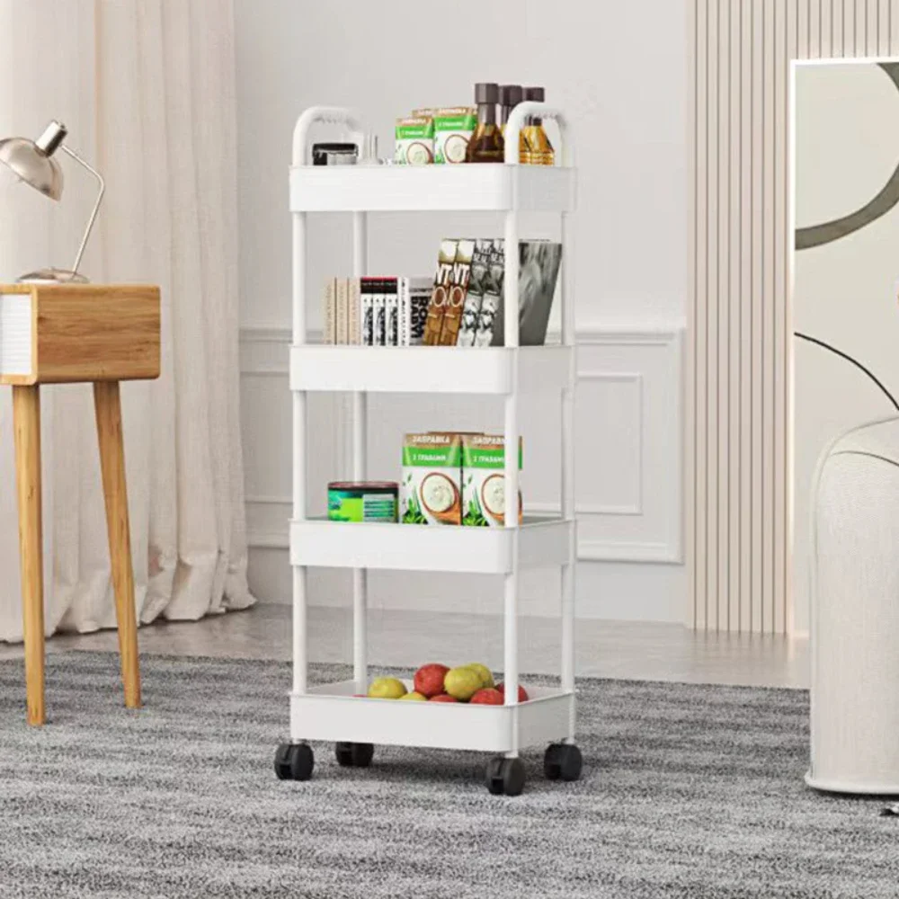Kitchen Trolley Organizer Rack Bedroom Bedhead Multi-Storey Baby Articles Storage Cart