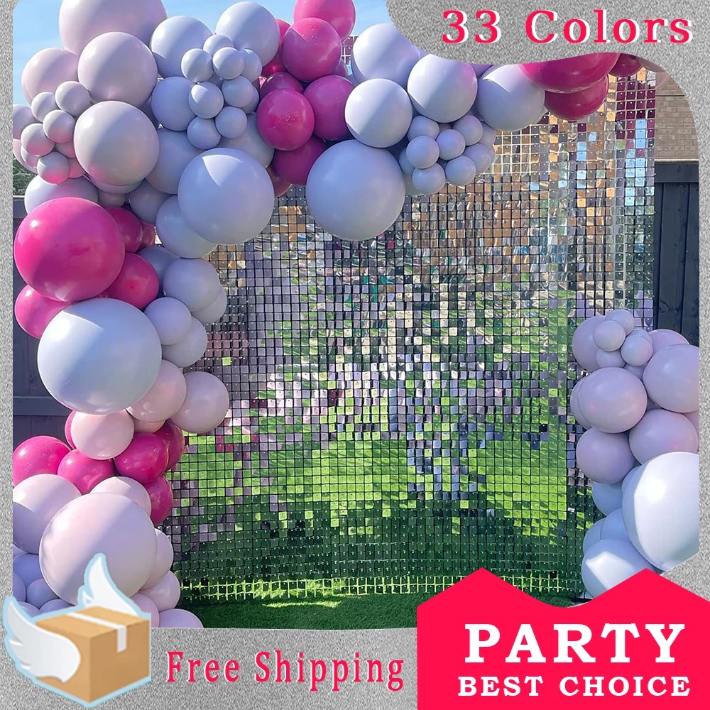 

SmallPink 6-18Pcs Iridescent Square Sequin Shimmer Wall Panels Backdrop For Wedding Party Children's Birthday Decoration 30X30cm