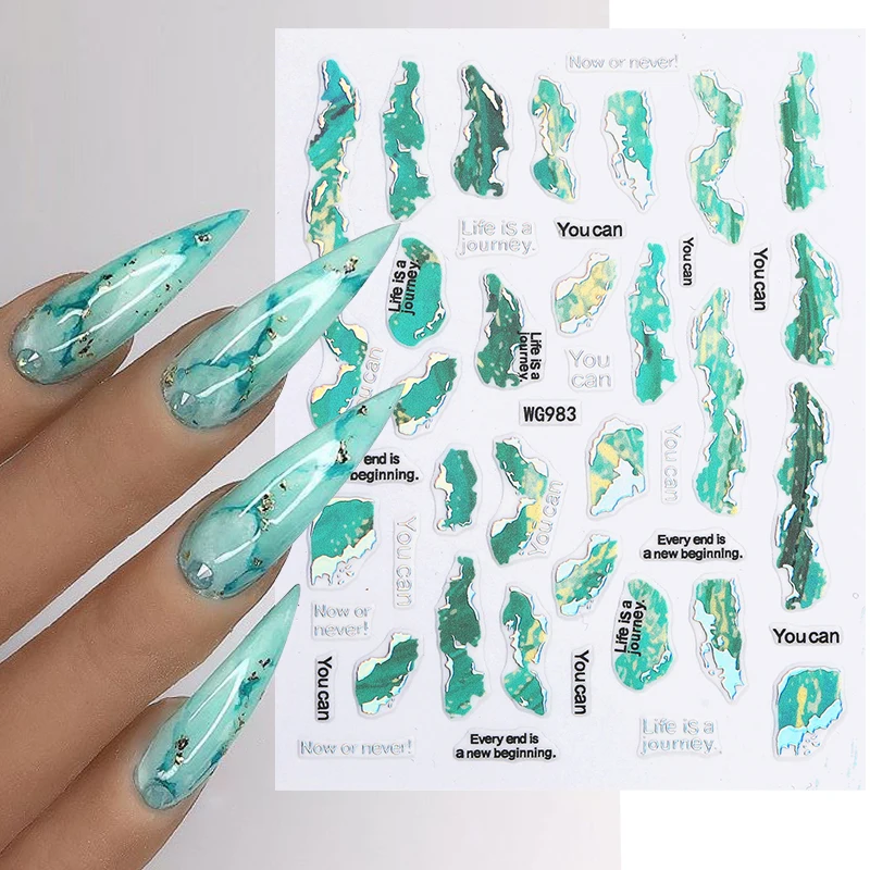 Colorful Bronzing Striped Nail Art Decals 3D Nail Stickers image 26