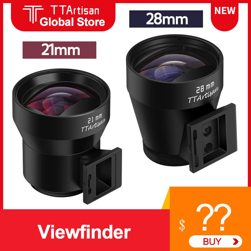 

Original TTartisan 21mm 28mm External Optical Viewfinder for Leica M9 Ricoh GR III ii GR3 Camera Aviation Aluminium Cold shoe