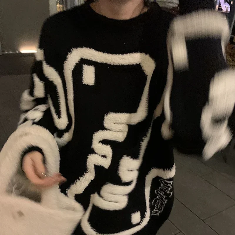 Korean Style Kawaii Dinosaur Cartoon Sweater - Long Sleeve Winter Pullover