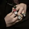 Finger Ring Watch Mini Adjustable Elastic Strap Quartz Movement Jewelry Clock Women Men Finger Watch Daily Wear Vintage Style 2