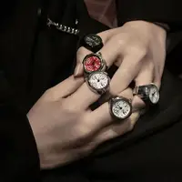 Finger Ring Watch Mini Adjustable Elastic Strap Quartz Movement Jewelry Clock Women Men Finger Watch Daily Wear Vintage Style 2