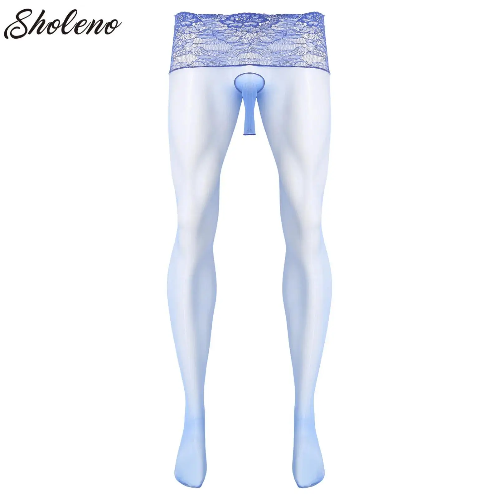 Man Tights Penis Sleeve Ultra High Elastic Men's Silk Stockings Open Sheath Underwear Lingerie Cover Sheath Wrapped Handjob