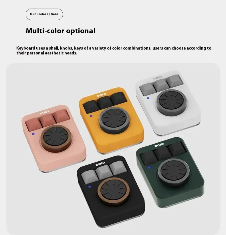 DOIO KB03-01 기계식 키보드 알루미늄 2개의 손잡이 RGB 하단 쉘 핫 스왑 디자이너 유선 키보드 QMK VIA PS 사용자 정의