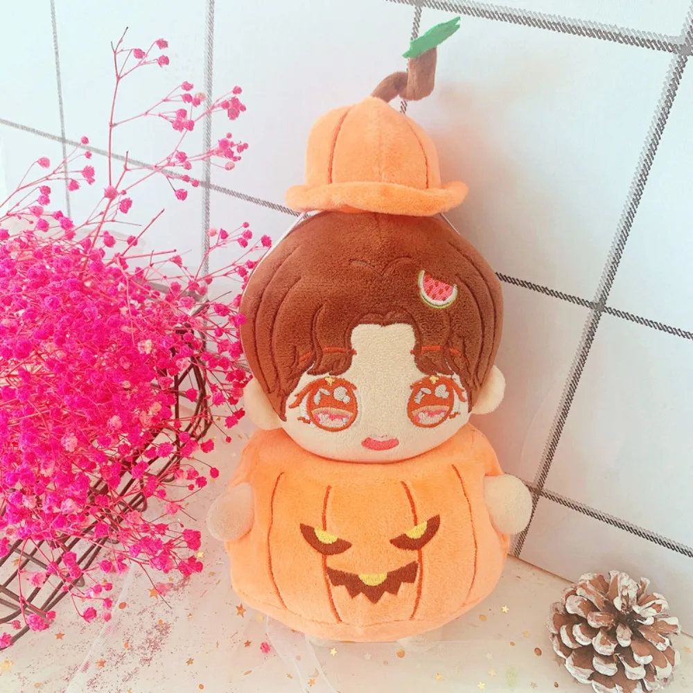Dress Up Cotton Doll Pumpkin Clothes Set Hat Kawaii Cotton Doll Halloween Suit Fashion Orange Plush Dolls Clothes
