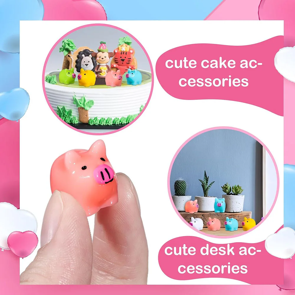 Mini resina maiale Miniature Piggy figure giardino paesaggio casa delle bambole acquario piante in vaso decorazioni per la stanza giocattoli per feste fai da te