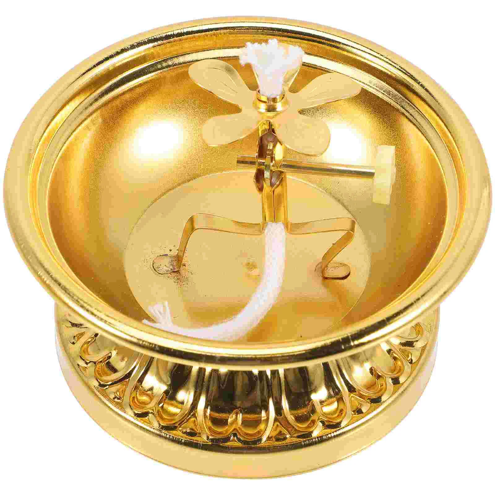 

Масляные лампы для использования в помещении Ghee лампа держатель масляной лампы Будда голосовой подсвечник золотой подсвечник тибетское масло