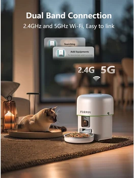 1080P HD Camera Automatic Cat Feeder with 5GWiFi Tuya Pet Cat Smart Food Kibble Dispenser Auto Feeder For Cats Dog Accessories 2