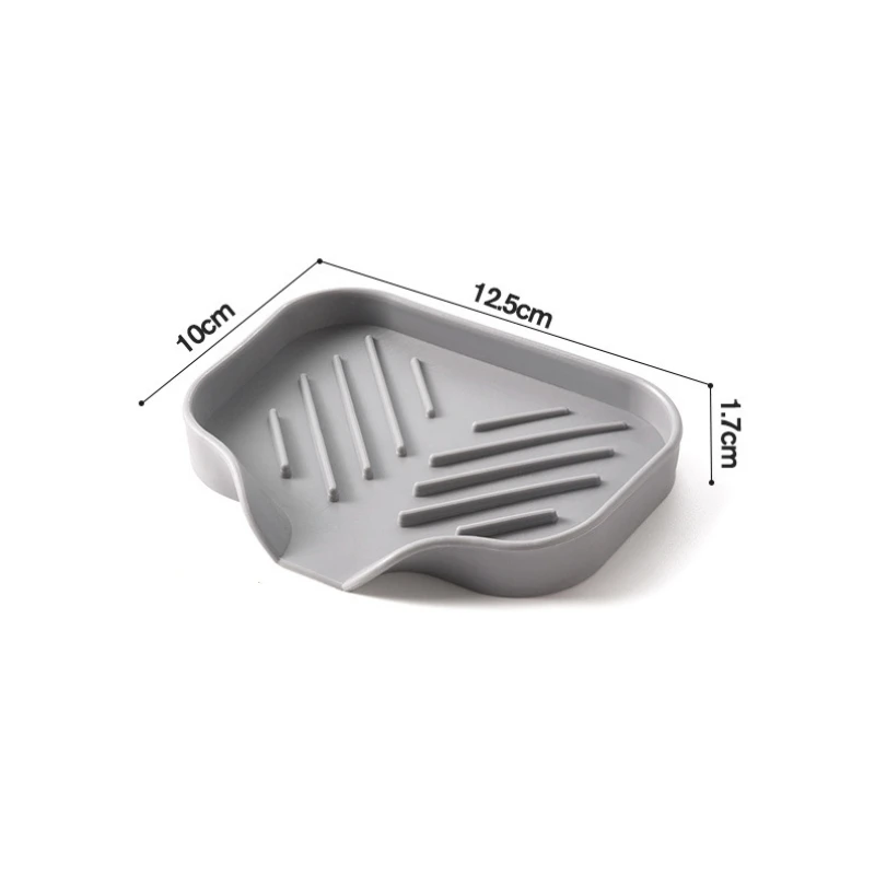 מגש סיליקון לכיור עם מחזיק אחסון ספוג סבון משטח מברשת מדף מטבח מארגן צלחות בר ניקוז עצמי