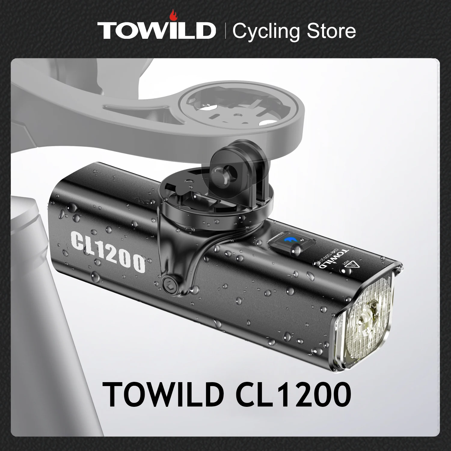 TOWILD CL1200LM Bike Front Light USB Rechargeable LED 21700