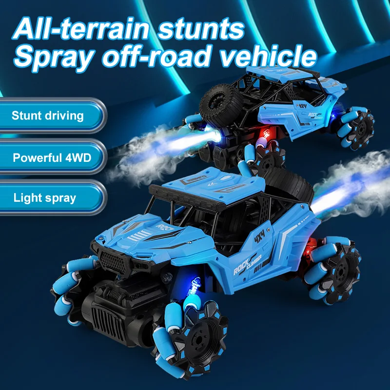 2.4G All-Wheel Climbing Stunt Drive Off-Road Drift Spray Racing Con Musica Rotante E Luci Per Bambini Rc Car