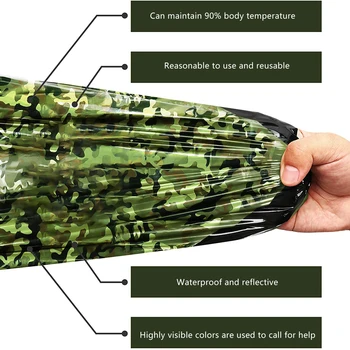 Sleeping Bag Multi-functional Bivy Sack Lightweight Waterproof Thermal Survival Blanket With Whistle For Outdoor Camping Hiking 2