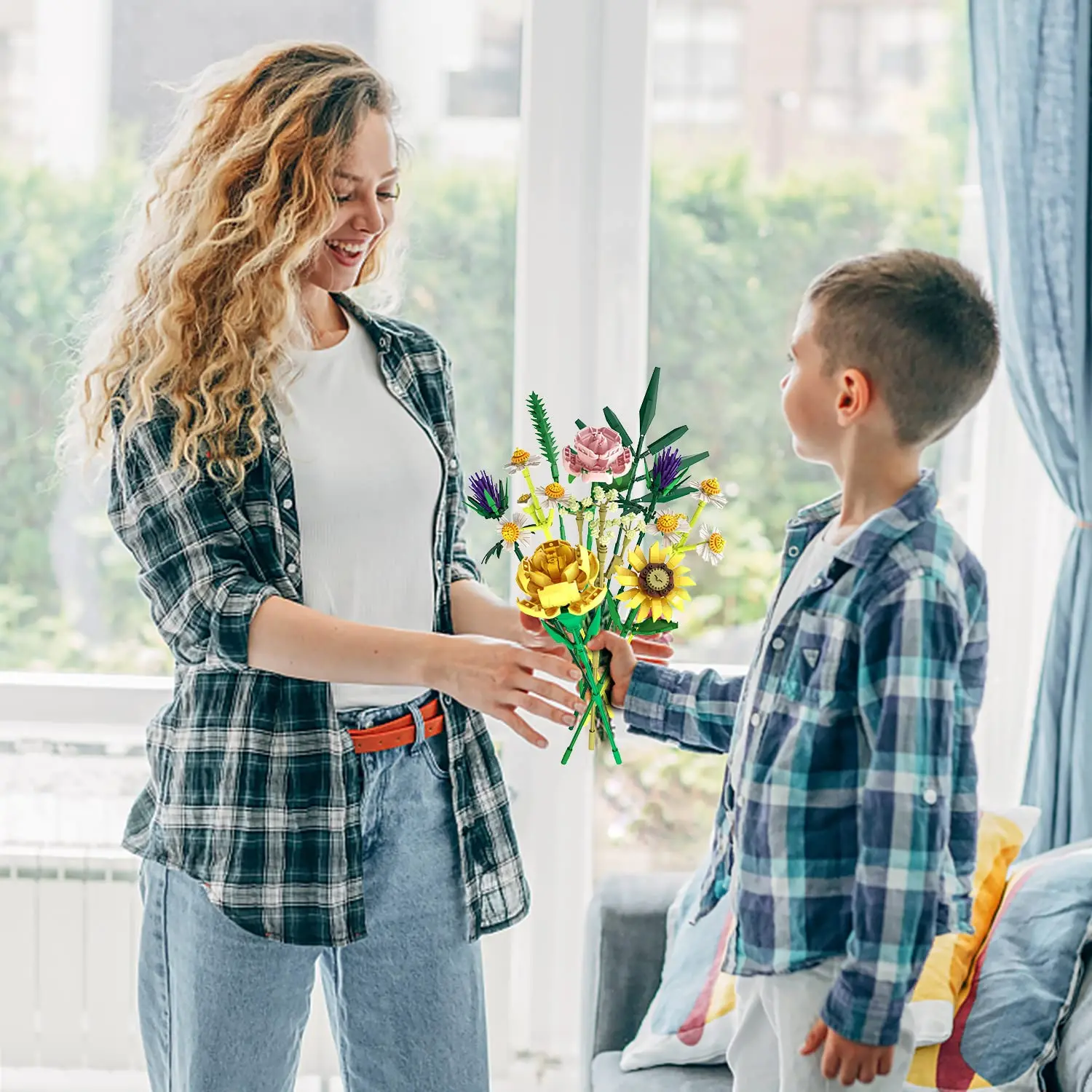 Jaki Festa Della Mamma Flower Block Regali, 10309 Decorazione Della Casa Fai Da Te City Romatic Plant Bouquet Decorazione Mattoni Ragazze E Bambini