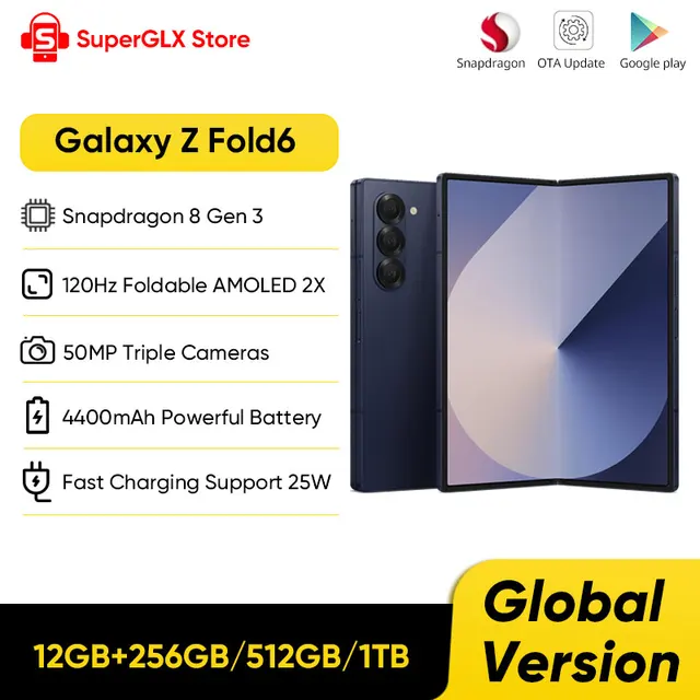 2024 Samsung Galaxy Z Fold6 5G AI Smartphone Snapdragon 8 Gen 3 7.6'' 120Hz Foldable AMOLED 2X Display 50MP Cameras With S Pen 1
