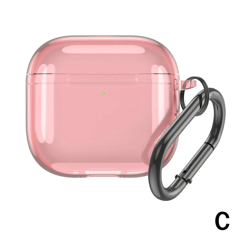 Silicone Transparent Protecitve Case Waterproof Soft TPU Earphones Case With Keychain For AirPods 4 Headphone Shell Accessories