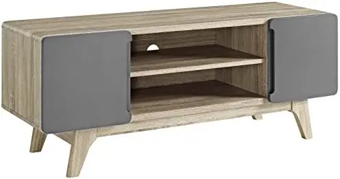 

Mid-Century Modern 59 Inch TV Stand, 59", Walnut White