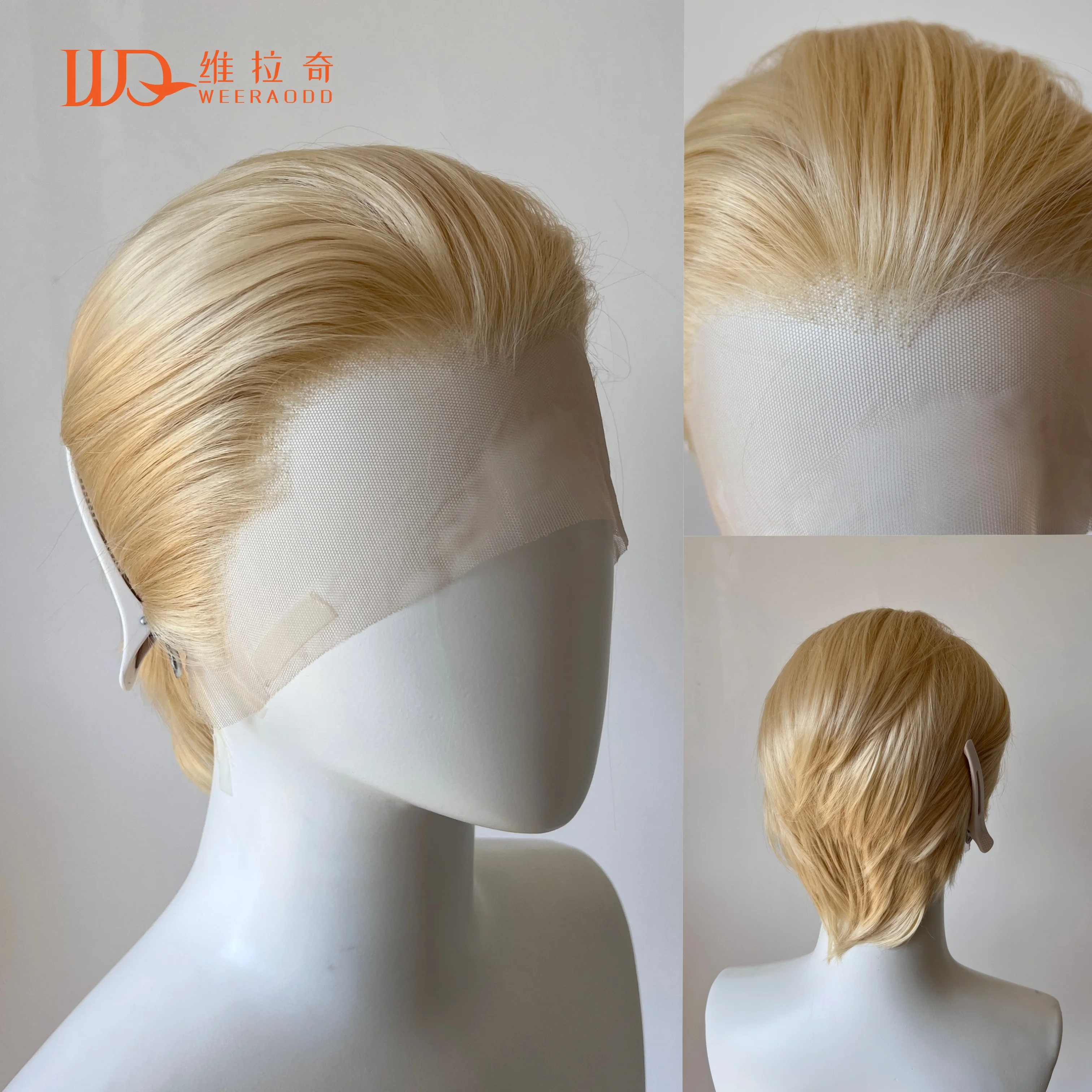 8Inch  Light Blonde Bob Wigs 13*4 Short Wigs with High Quality Synthetic Heat Resistant for Men Daily Cosplay Use Wigs