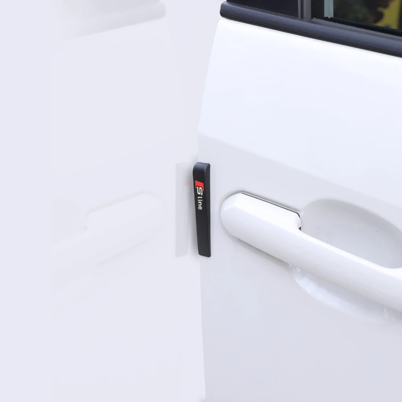 6-Piece Rubber Strip Car Door Anti-Collision Protective Stickers